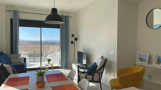 The living room, open to the terrace